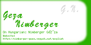 geza nimberger business card